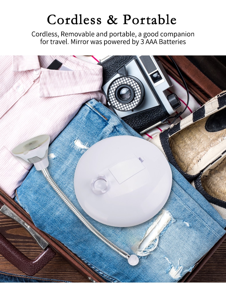 Flexible LED Magnifying Makeup Mirror