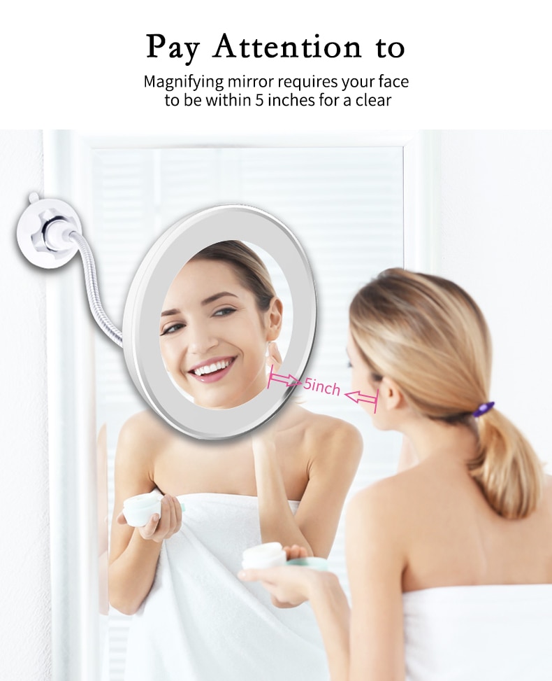 Flexible LED Magnifying Makeup Mirror