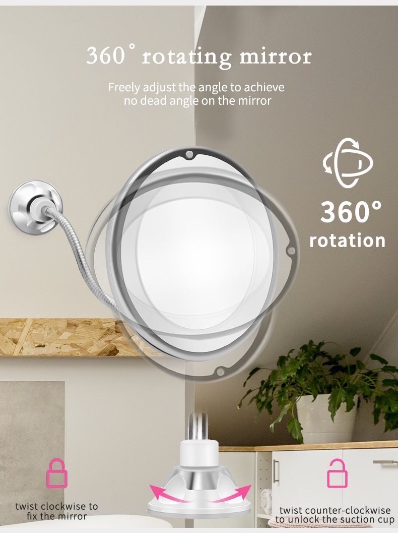 Flexible LED Magnifying Makeup Mirror