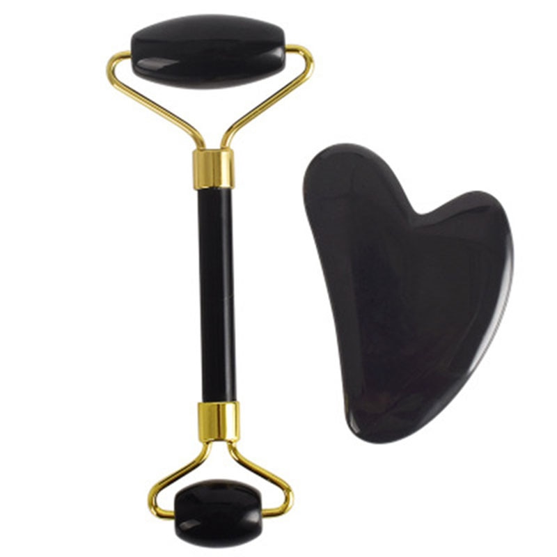 Natural Black Obsidian Jade Roller Set Natural Black Obsidian Jade Roller Set