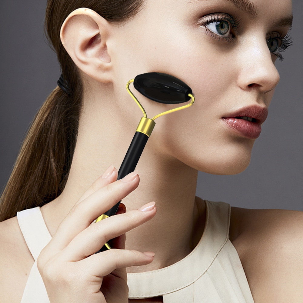 Natural Black Obsidian Jade Roller Set Natural Black Obsidian Jade Roller Set