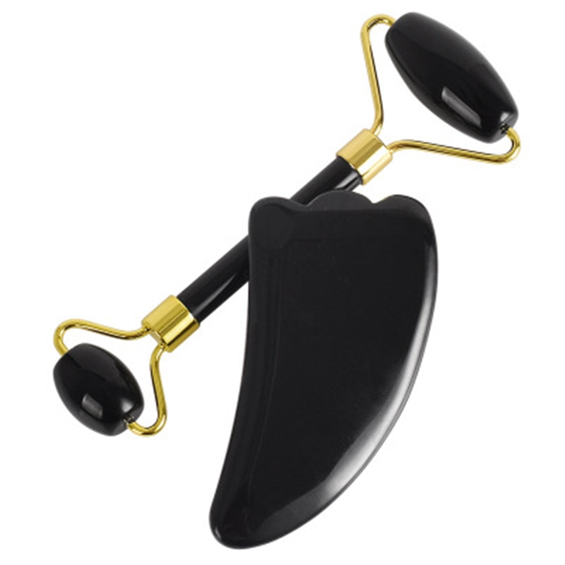 Natural Black Obsidian Jade Roller Set Natural Black Obsidian Jade Roller Set