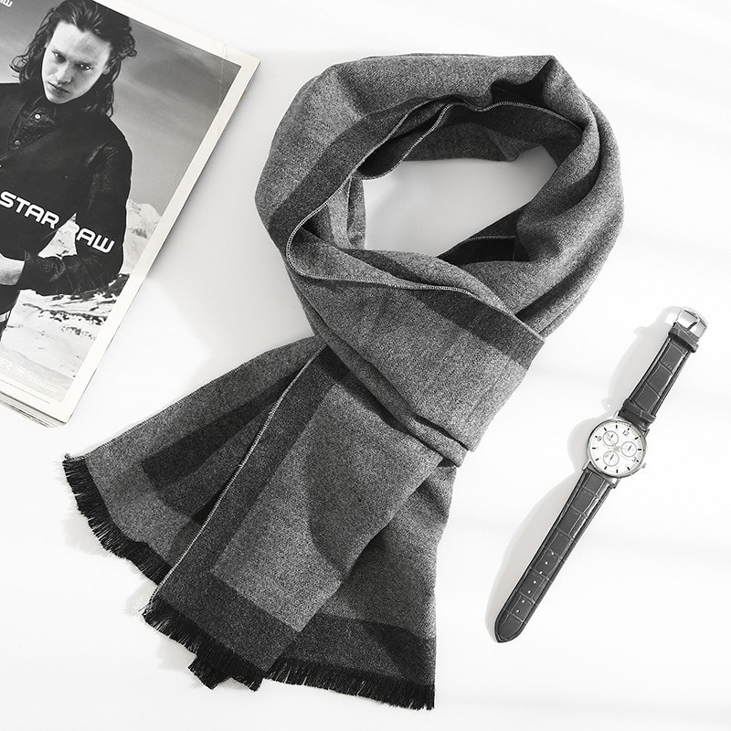 Men's Color Block Cashmere Scarf Men's Color Block Cashmere Scarf