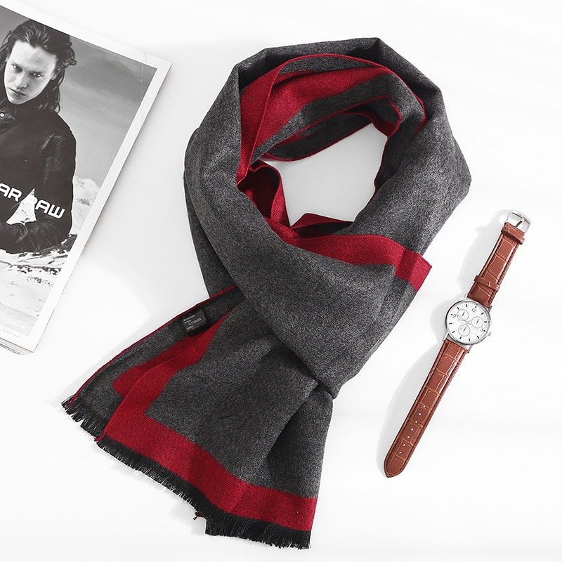 Men's Color Block Cashmere Scarf Men's Color Block Cashmere Scarf