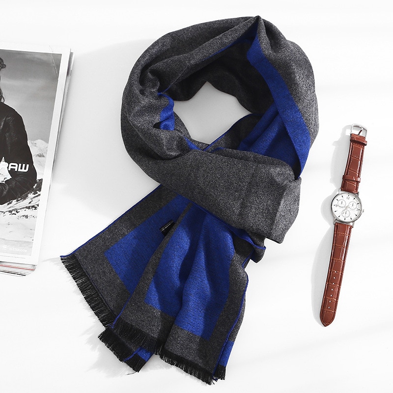 Men's Color Block Cashmere Scarf Men's Color Block Cashmere Scarf