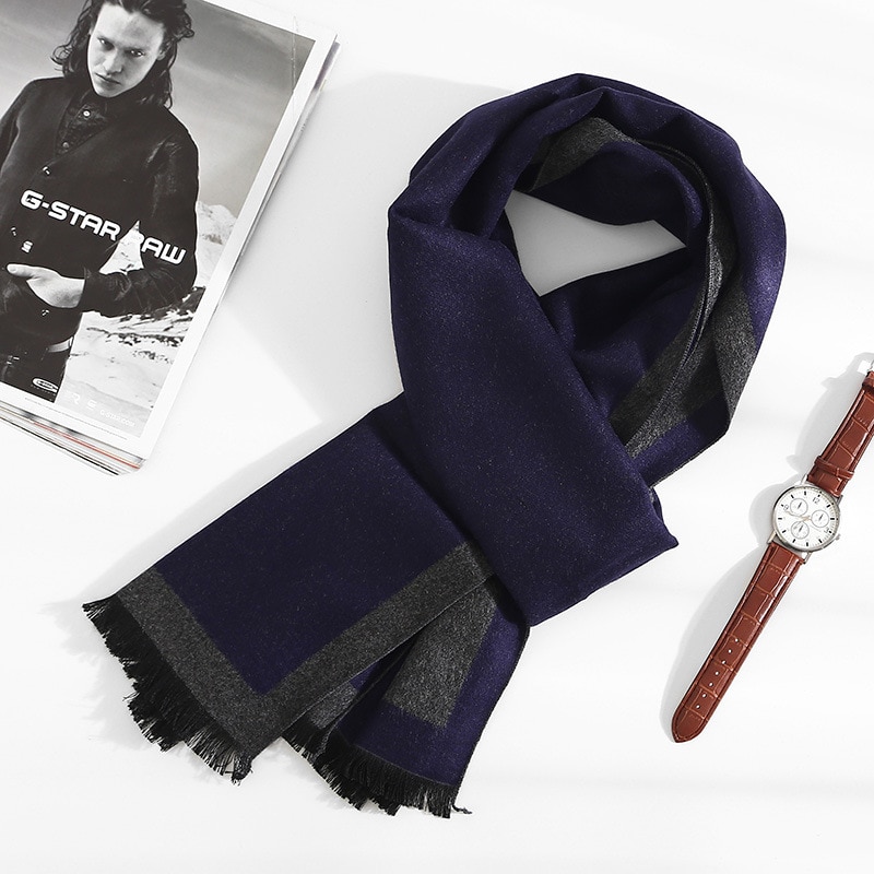 Men's Color Block Cashmere Scarf Men's Color Block Cashmere Scarf