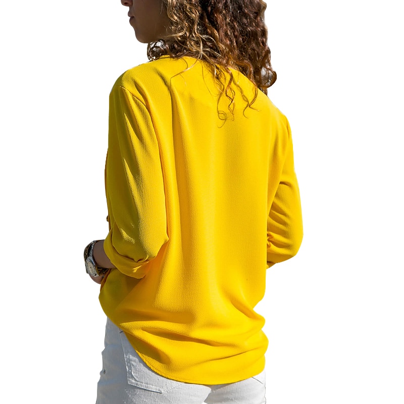 Women's Chiffon Blouse with Decorated Buttons